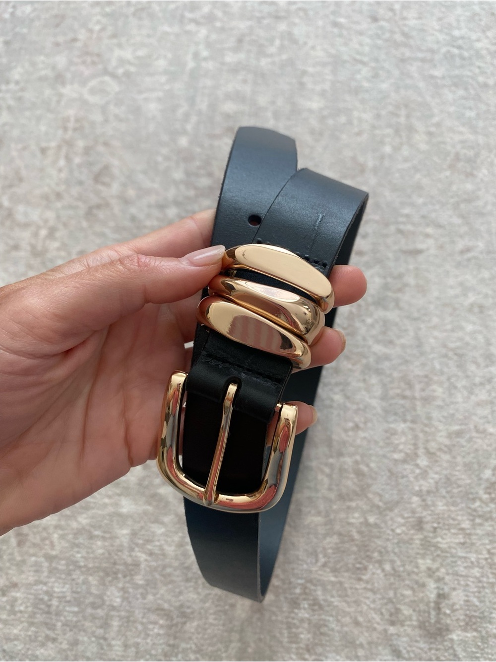 Anthropologie Structured Keeper Belt Black XS
